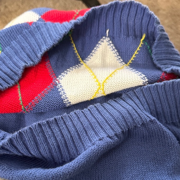 Vinaigrette 80’s United Colors Of Benetton Argyle V-Neck Sweater Vest - Picture 10 of 14